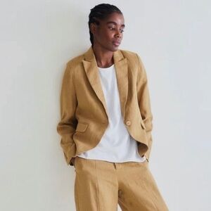 RUTI The Linen Classic Blazer Size 00 Relaxed Fit